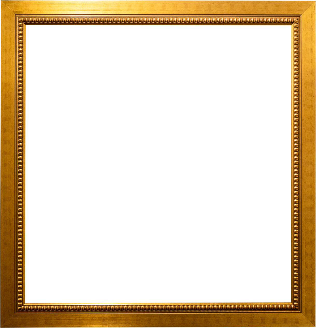blank square flat golden picture frame cutout